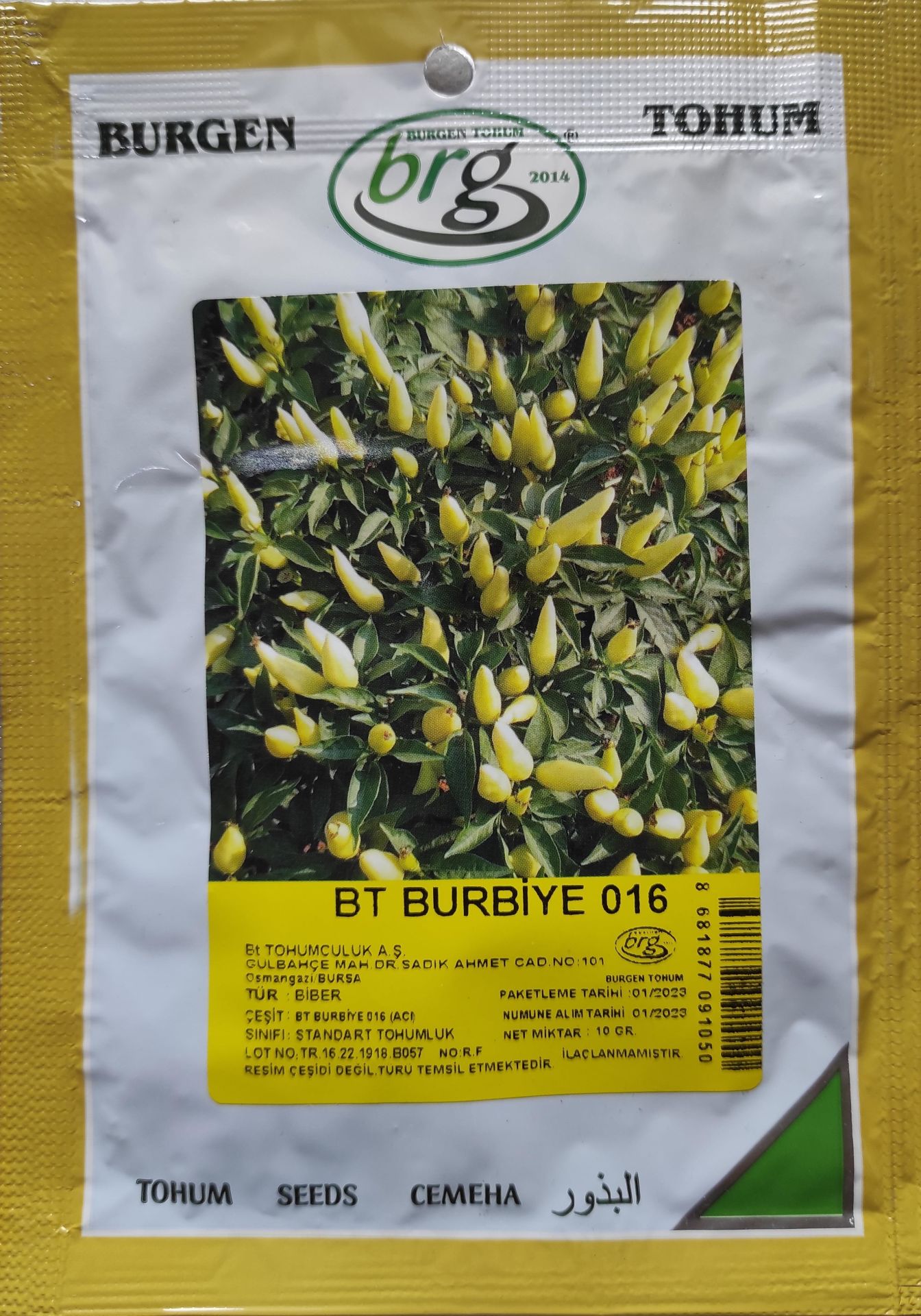 BT Burbiye 016 Turşuluk Acı Biber Tohumu 10 gr