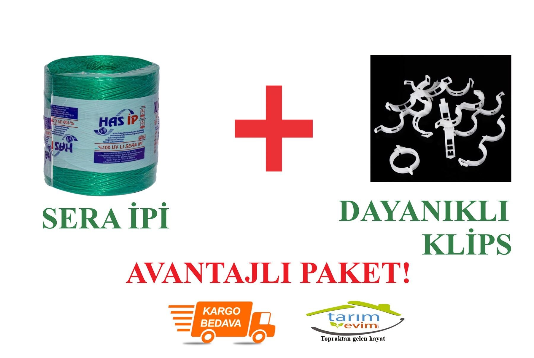 SERA İPİ VE 500 ADET DAYANIKLI KLİPS AVANTAJLI PAKET
