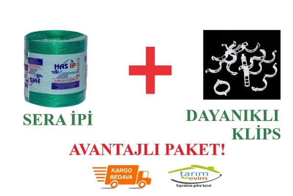 SERA İPİ VE 500 ADET DAYANIKLI KLİPS AVANTAJLI PAKET