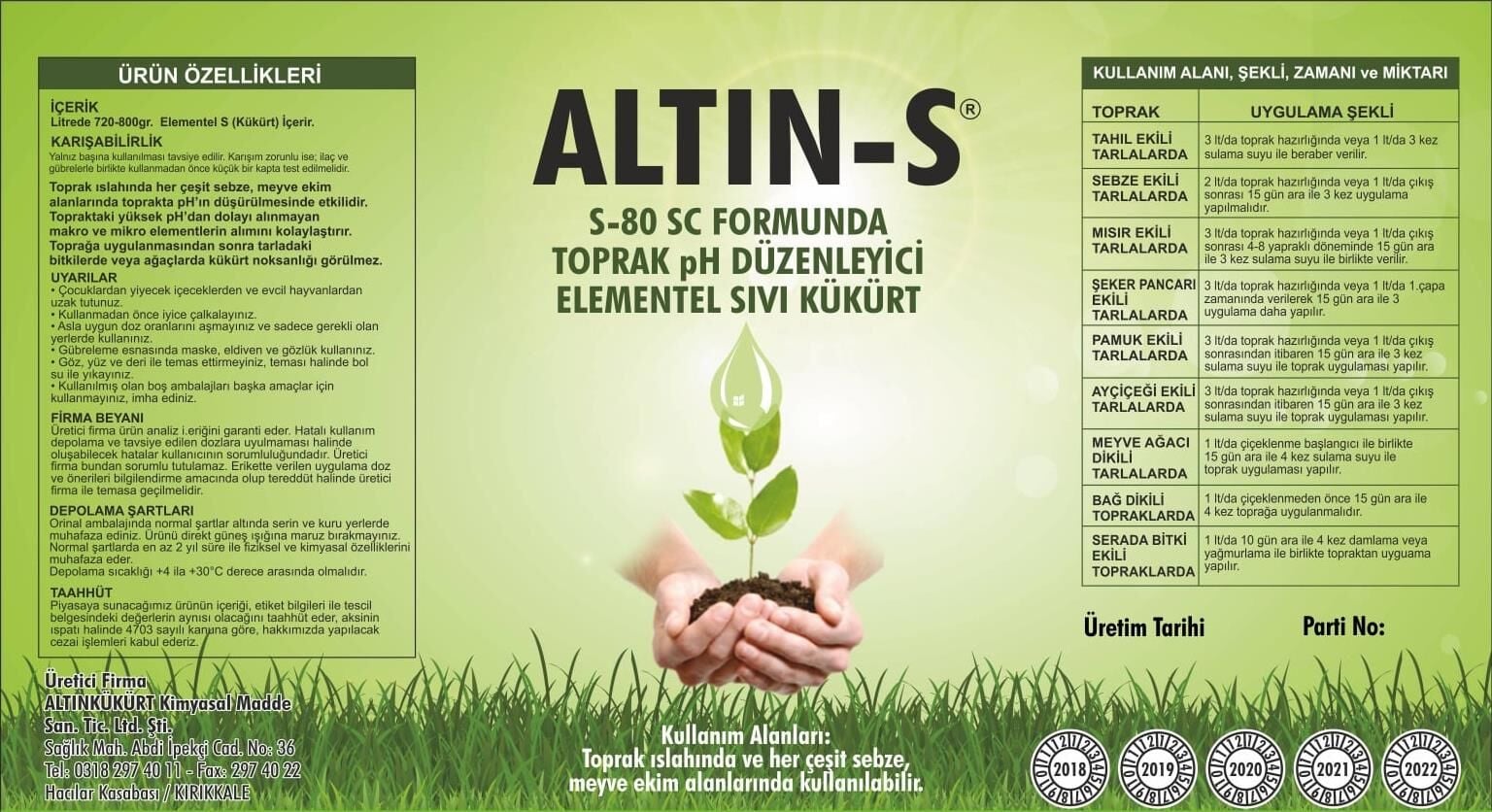 Altın-S Elementel Sıvı kükürt S-80 SC 1 litre