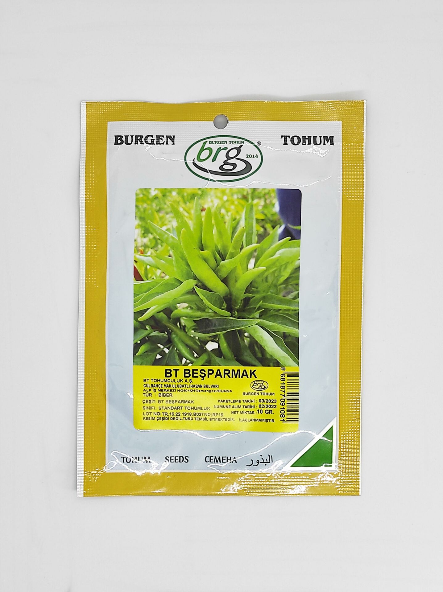 BT Beşparmak Biber Tohumu 10 gr