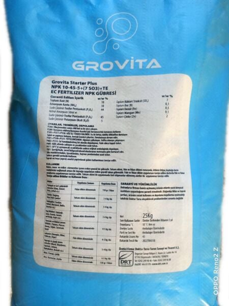 GROVİTA STARTER (25 KG) MİKROGRANÜL GÜBRE