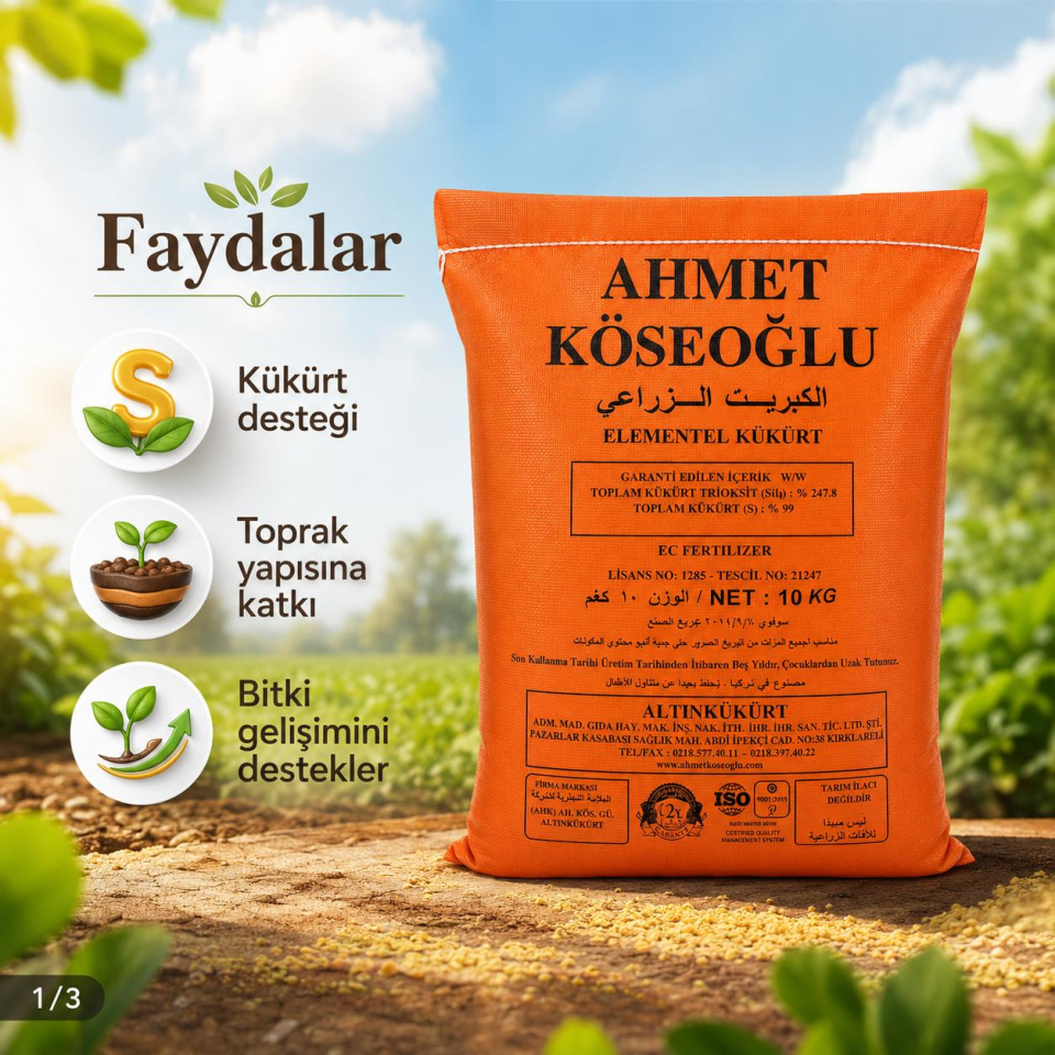 Köseoğlu  Toz Kukürt  10 Kg Orijinal Paket