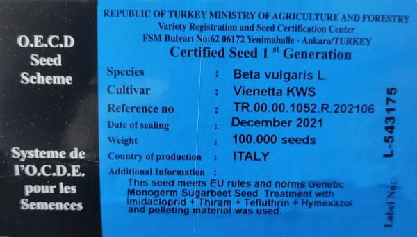 KWS VİENETTA ŞEKER PANCARI TOHUMU (1 Ünite)
