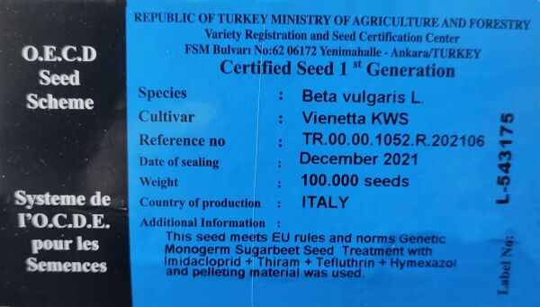 KWS VİENETTA ŞEKER PANCARI TOHUMU (1 Ünite)