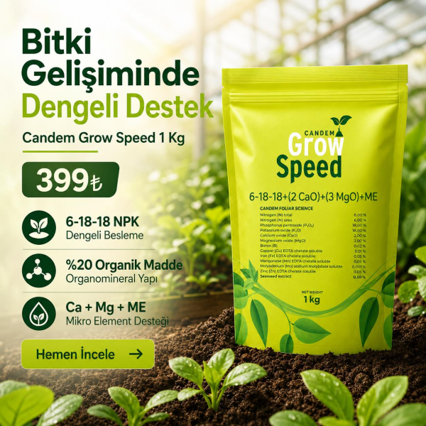 Grow Speed 6-18-18 Orgamineral Gübre 1 Kg | Bitki Gelişim Gübresi