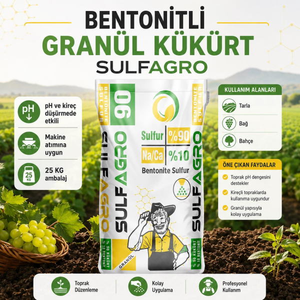 Sulfagro Bentonitli Granül Sülfür 25 Kg