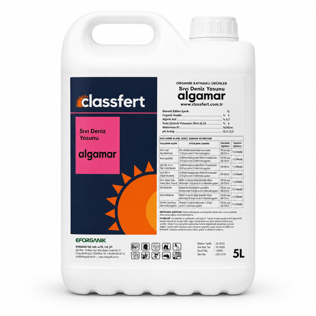 Classfert Algamar Sıvı Deniz Yosunu 5 Litre