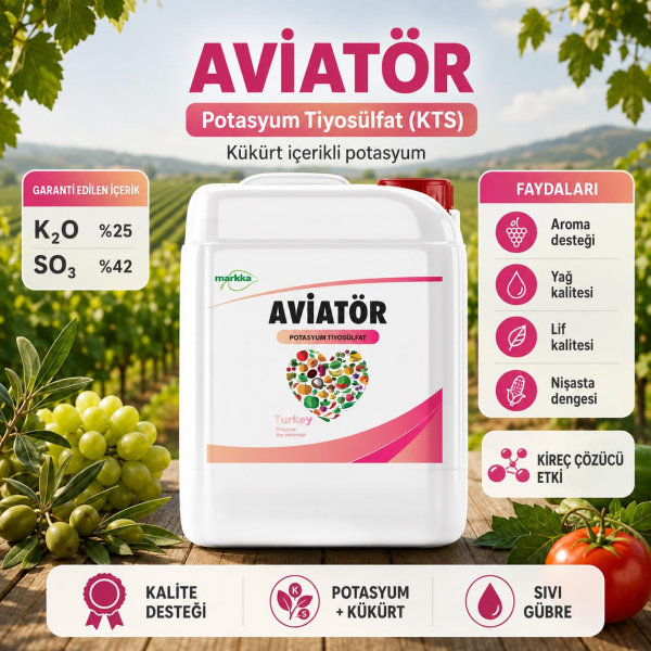 Aviatör potasyum tiyosülfat bilgi panelli Instagram reklam görseli