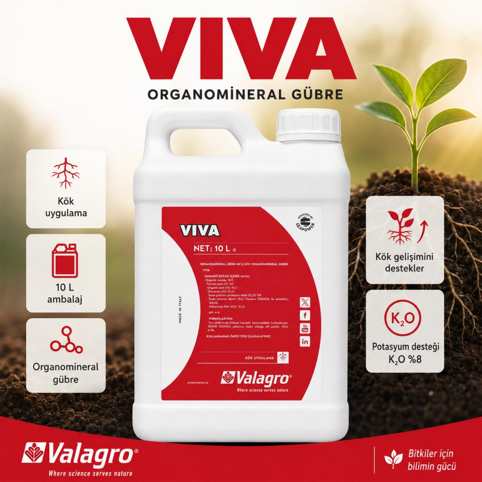Valagro VIVA Sıvı Organomineral Kökleştirici Gübre 10 L