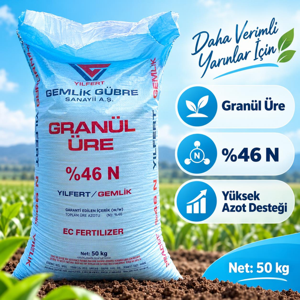 Gemlik Granül Üre Gübresi %46 N 50kg