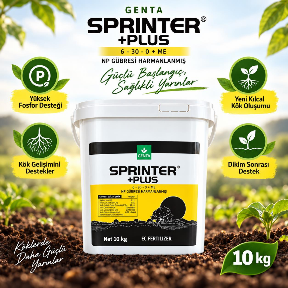 Genta Sprinter+Plus 6-30-0+ME Köklendirici 10 Kg