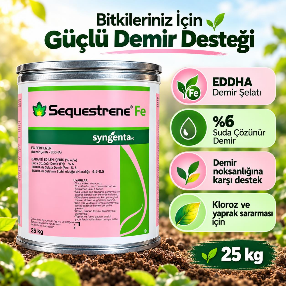 Syngenta Sequestrene Fe %6 EDDHA Demir Şelatı (25 kg)